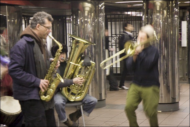 New Orleans Band, 34th Street Subway Station,  NYC, February 17, 2009.