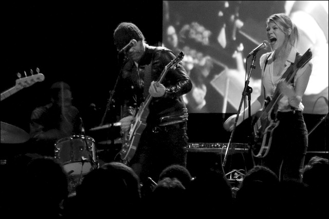 Black Dub. Daniel Lanois, Trixie Whitley, Brian Blade, Chris Thomas at the Bowery Ballroom, NYC, February 17, 2009. Video projections by Adam Vollick.