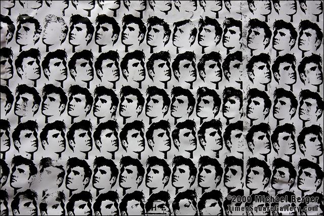 Elvis in black and white, St. Marks Place, NYC. 2009.