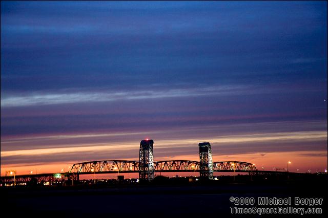 Gil Hodges Bridge at sunset. Rockaway Beach, NY. 2008.