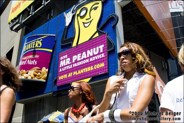 Planters Mr. Peanut sign in Times Square. 2006.